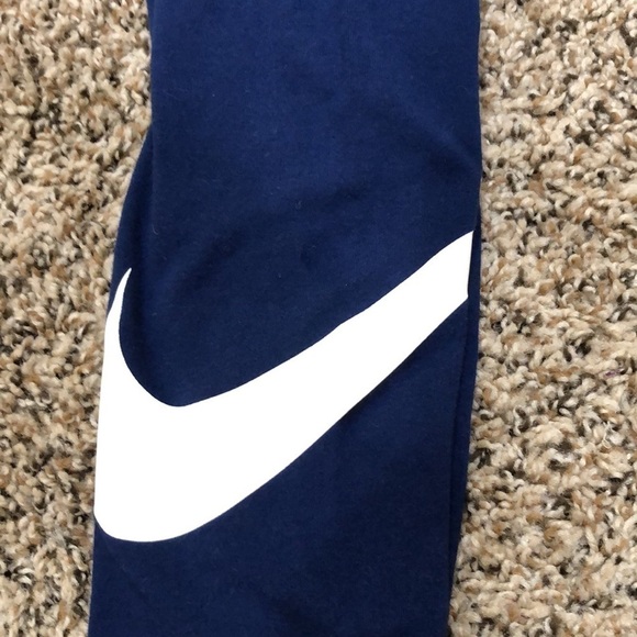 Nike High Waisted Club Leggings Size XS Navy Blue Cotton - Picture 5 of 12